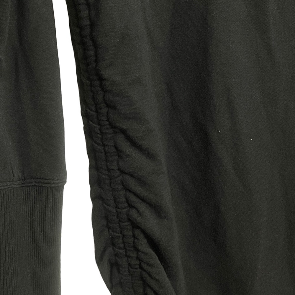 Athleta Womens Large Black Soft Shirt Ruched‎ Sides 3/4 Sleeves - Picture 6 of 7